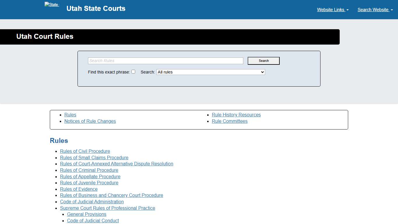 Utah Court Rules  - Utah Courts