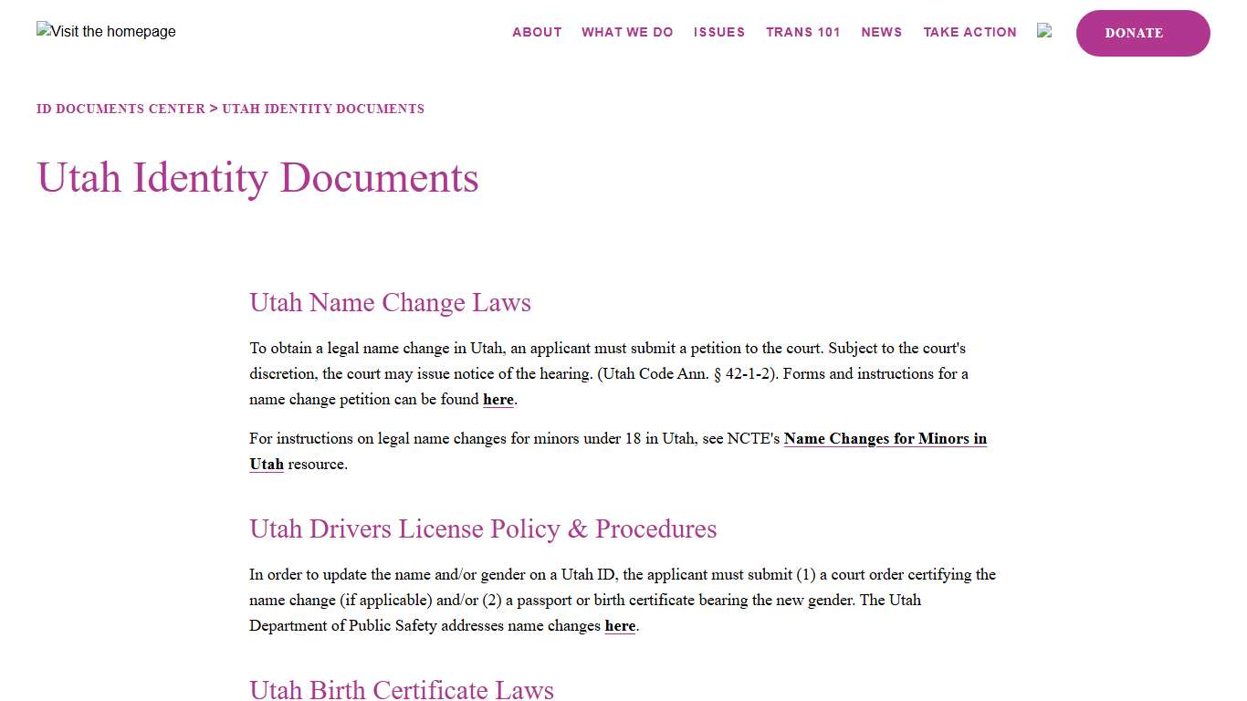 Utah Identity Documents | A4TE